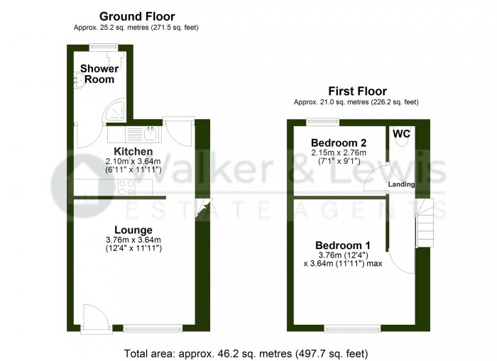 Floorplan for Alma Terrace, Church Village, Pontypridd
