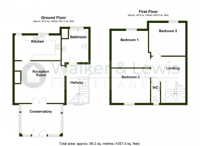 Floorplan for Sixth Avenue, Merthyr Tydfil, CF47 9UE