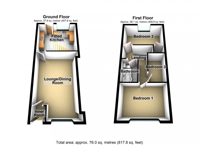Floorplan for Luther Street, Merthyr Tydfil