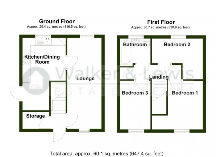 Floorplan for Coronation Terrace, Fochriw, Bargoed, CF81 9LF