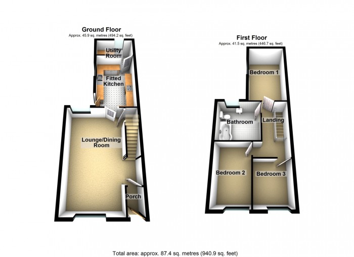 Floorplan for Perthygleision, Aberfan, Merthyr Tydfil