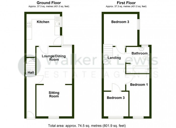 Floorplan for Brynhyfryd Street, Merthyr Tydfil, CF47 9YN