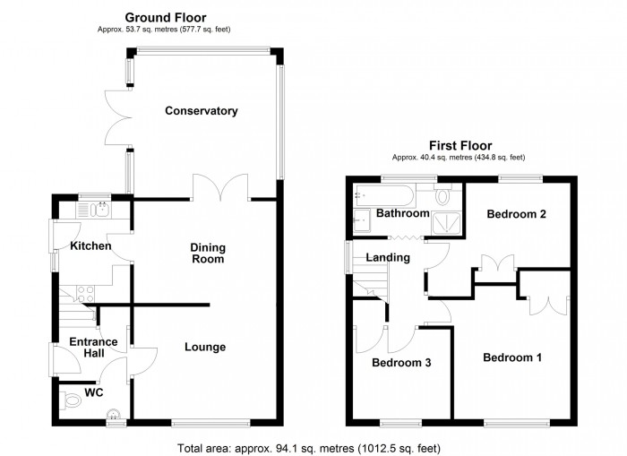 Floorplan for Billingham Crescent, Merthyr Tydfil