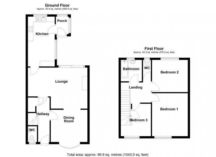 Floorplan for Brondeg, Heolgerrig, Merthyr Tydfil