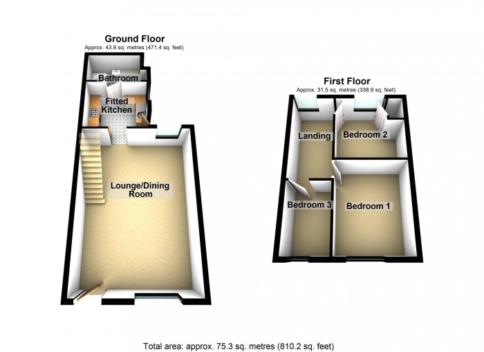 Floorplan for Station Terrace, Dowlais, Merthyr Tydfil