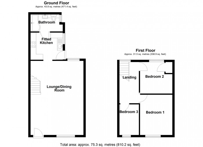 Floorplan for Station Terrace, Dowlais, Merthyr Tydfil