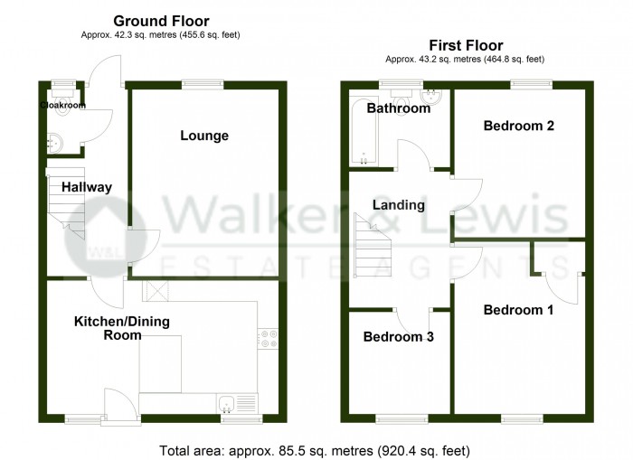 Floorplan for Penlan View, Merthyr Tydfil, CF47 8NX