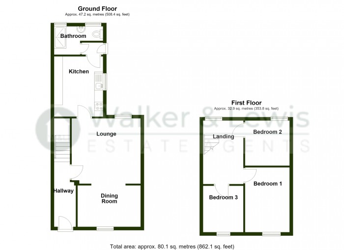 Floorplan for Gwladys Street, Penydarren, Merthyr Tydfil, CF47 9UU