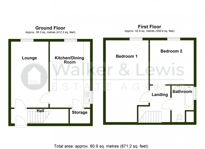 Floorplan for Flat 8, Attlee House, Caedraw Road, Merthyr Tydfil, CF47 8HE
