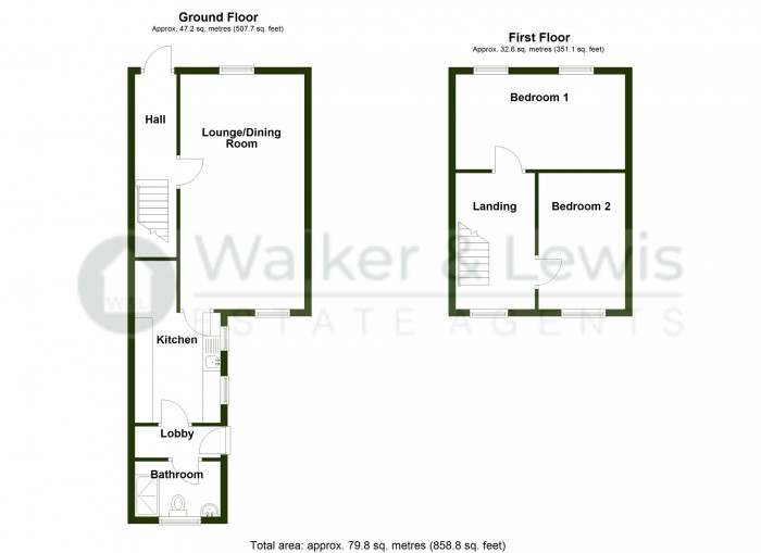 Floorplan for Yew Street, Troedyrhiw, Merthyr Tydfil, CF48 4EB