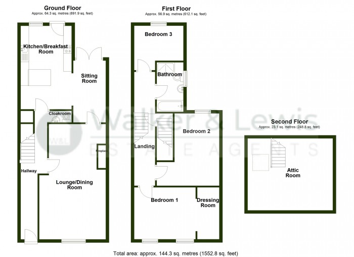 Floorplan for Danyronen, Heolgerrig, Merthyr Tydfil, CF48 1TS