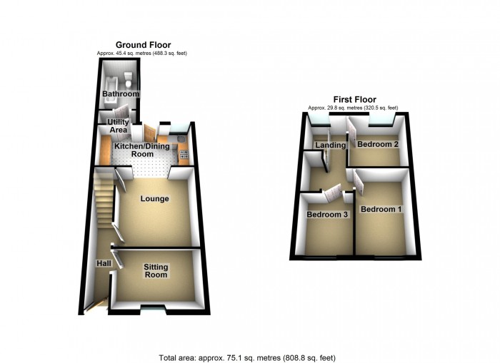 Floorplan for North Street, Penydarren, Merthyr Tydfil