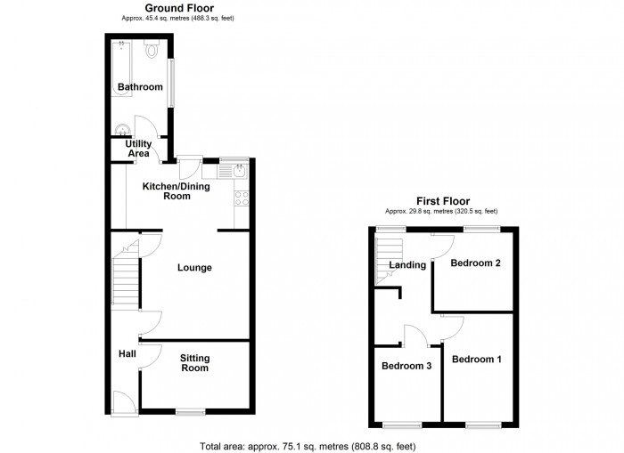 Floorplan for North Street, Penydarren, Merthyr Tydfil