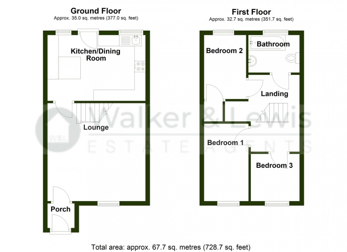 Floorplan for Berry Square, Dowlais, Merthyr Tydfil, CF48 3AL