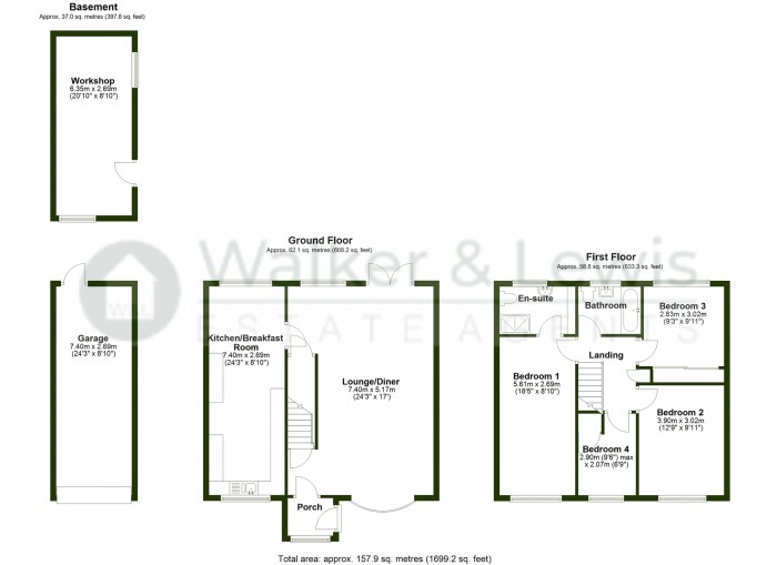 Floorplan for Greenfield Avenue, Pontypridd