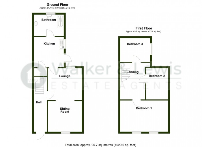 Floorplan for Brynhyfryd Street, Merthyr Tydfil, CF47 9YN