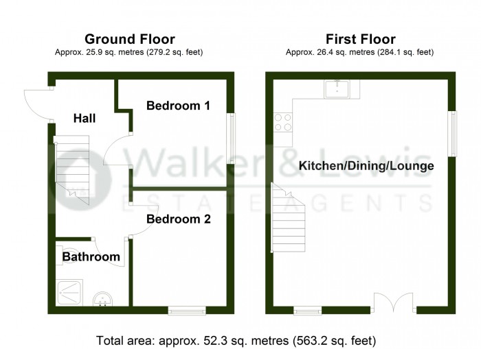 Floorplan for Clos Cwm Golau, Merthyr Tydfil, CF47 0JA