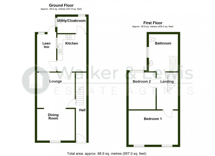 Floorplan for Bryn Seion Street, Rhymney, Tredegar, NP22 5EW