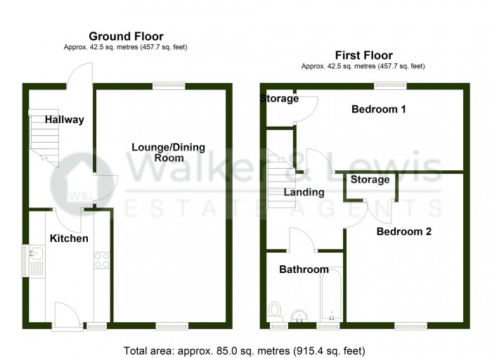 Floorplan for Fernhill Close, Merthyr Tydfil, CF47 9DU