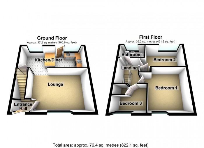 Floorplan for Almond Grove, Merthyr Tydfil