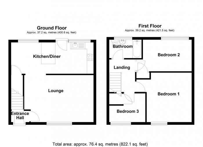 Floorplan for Almond Grove, Merthyr Tydfil