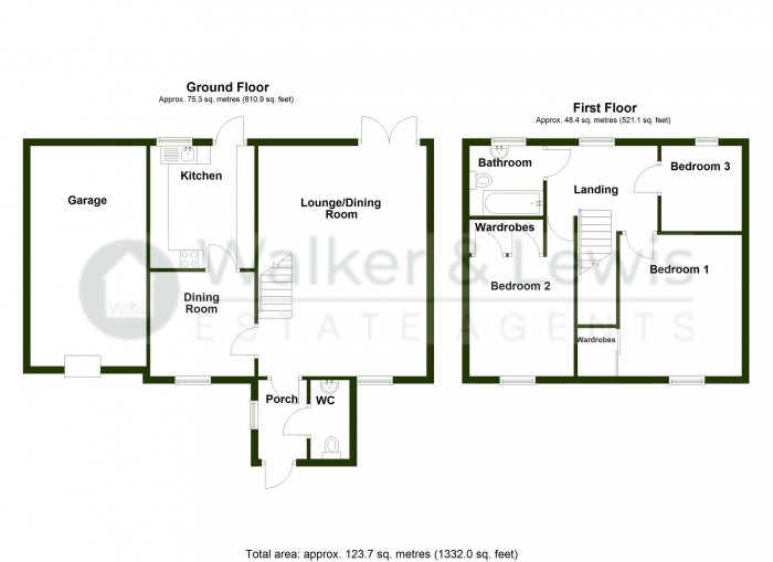 Floorplan for St. Johns Close, Cefn Coed, Merthyr Tydfil, CF48 2PE
