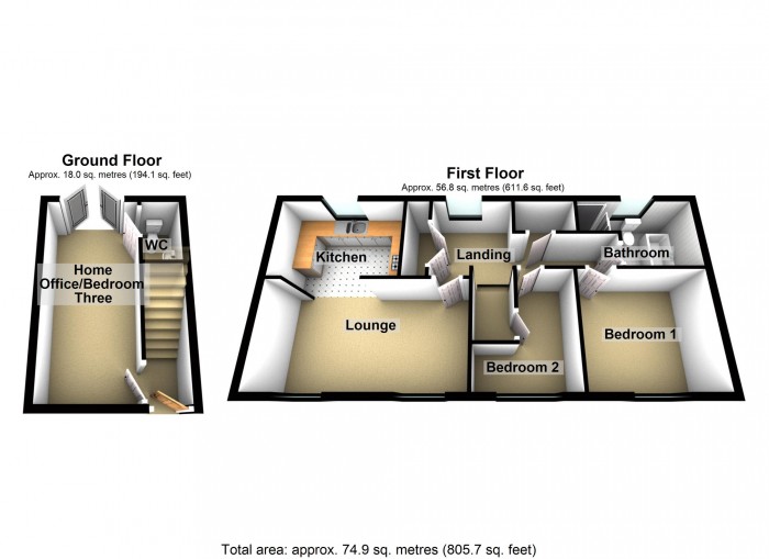 Floorplan for Cyfarthfa Mews, Swansea Road, Clwydyfagwyr, Merthyr Tydfil