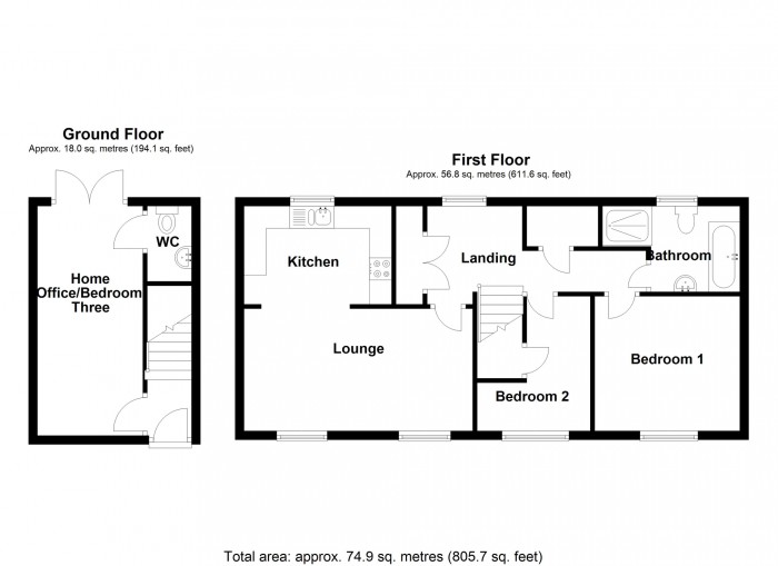 Floorplan for Cyfarthfa Mews, Swansea Road, Clwydyfagwyr, Merthyr Tydfil