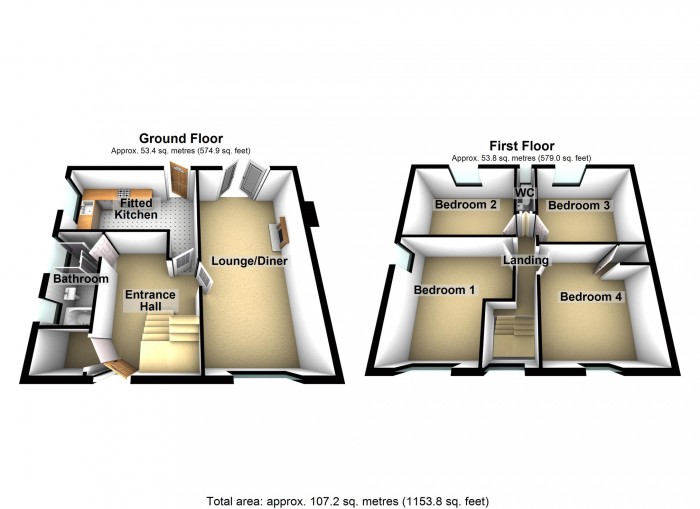 Floorplan for Twelfth Avenue, Merthyr Tydfil