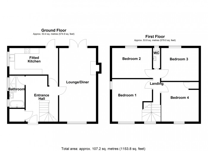 Floorplan for Twelfth Avenue, Merthyr Tydfil
