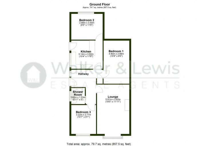 Floorplan for York Drive, Llantwit Fardre, Pontypridd