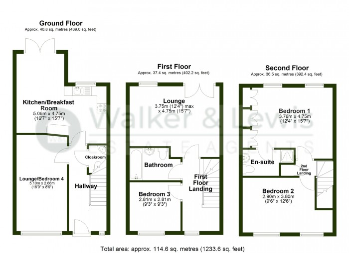 Floorplan for Cadwal Court, Llantwit Fardre, Pontypridd