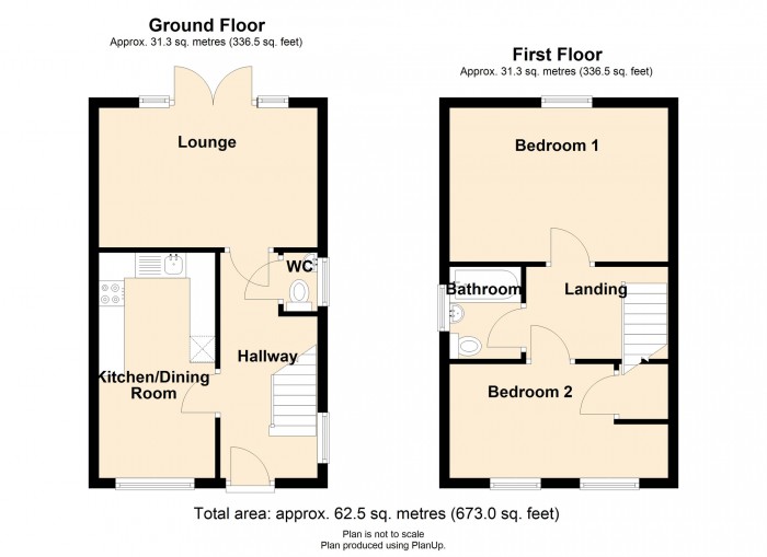 Floorplan for Blue Lake Close, Ebbw Vale, Blaenau Gwent, NP23 6FD