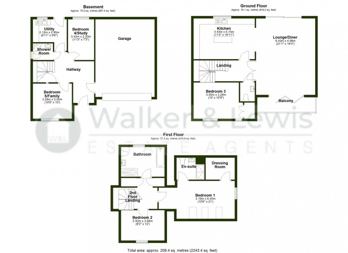 Floorplan for Caswell Ty Newydd Heights, Trefechan, Merthyr Tydfil