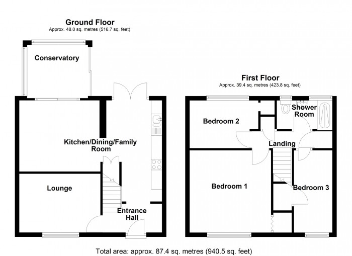 Floorplan for Gurnos Road, Merthyr Tydfil