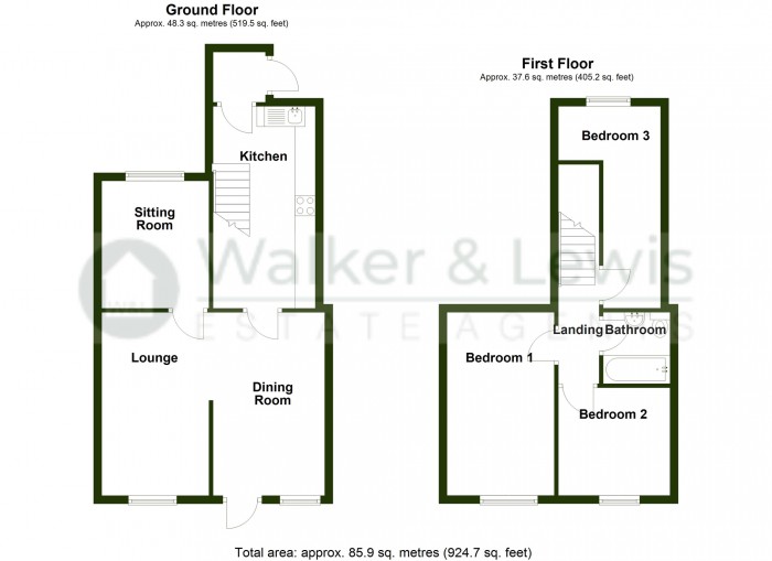 Floorplan for Russell Street, Dowlais, Merthyr Tydfil, CF48 3BG
