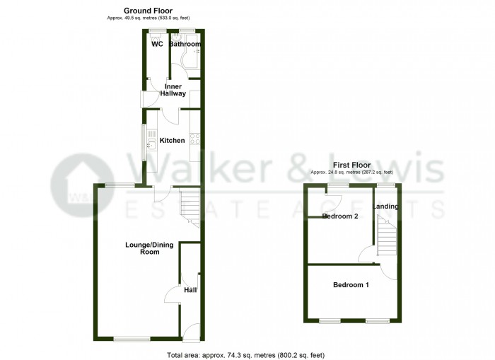 Floorplan for Brynglas Street, Merthyr Tydfil, CF47 9UT