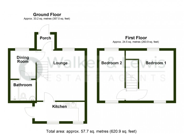 Floorplan for Mount Pleasant, Merthyr Vale, Merthyr Tydfil, CF48 4TB