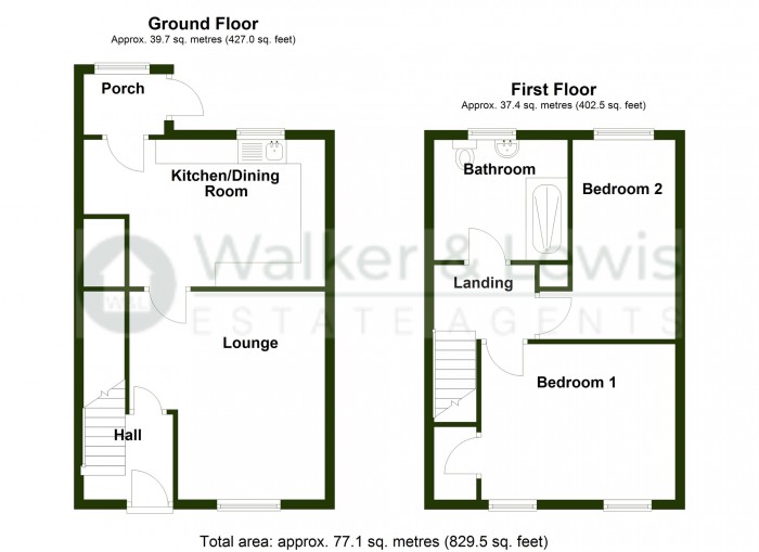 Floorplan for Llwyn Berry, Georgetown, Merthyr Tydfil, Cf48 1DB