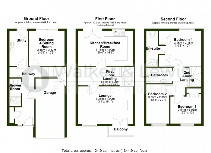 Floorplan for Nightingale Gardens, Church Village, Pontypridd, Rhondda Cynon Taf