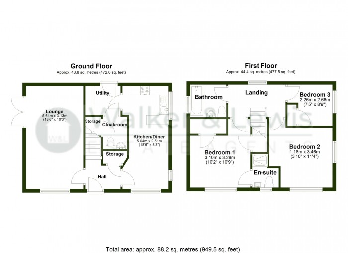 Floorplan for Gwern Gwynfael, Capel Llanilltern, Cardiff, Cardiff