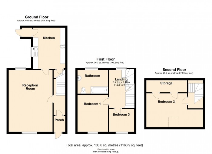 Floorplan for Gwladys Street, Pant, Merthyr Tydfil, CF48 2AT